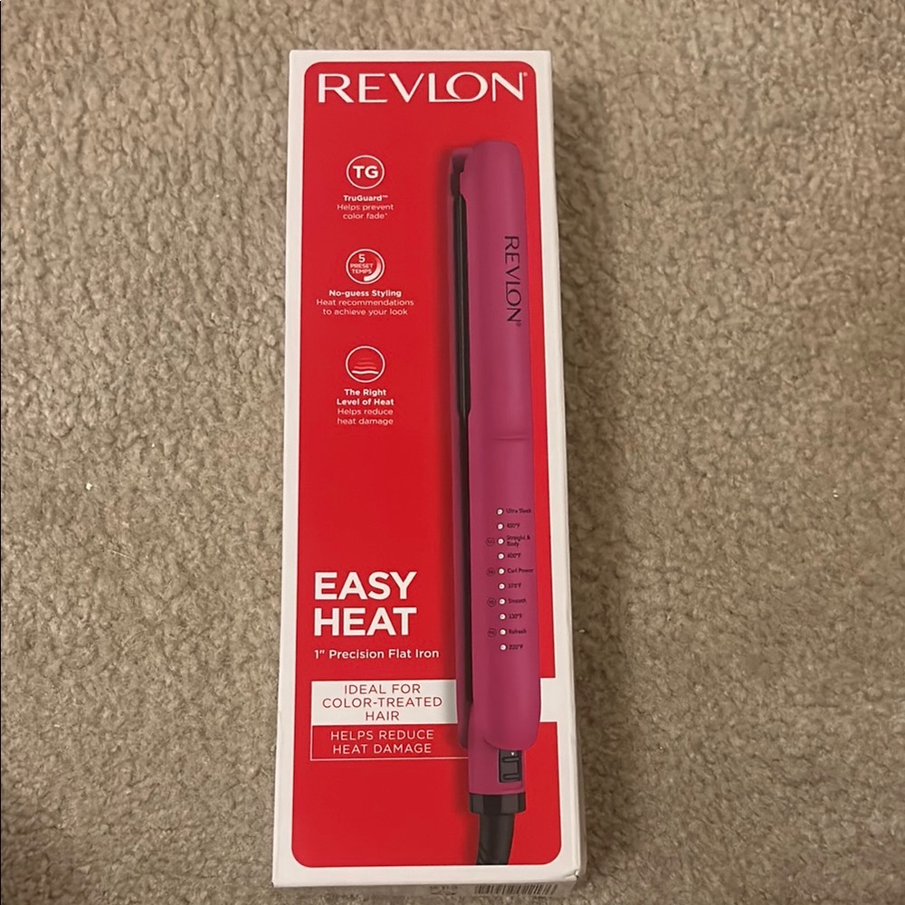 Revlon Easy Heat Precision Flat Iron - Bold Pink
